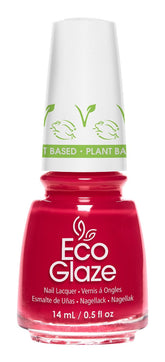 Eco Glaze Mountain Flower red nail polish, a plant-based formula offering a bold and glossy red color that makes a statement.